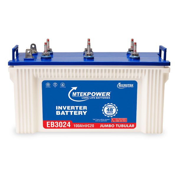 MTEK JUMBO TUBULAR EB3024+ 100 AH Inverter Battery