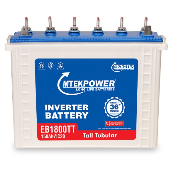 MTEK TALL Tubular EB1800TT 150AH Inverter Battery